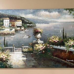 Raymond's Tranquil Coastal Retreat Painting